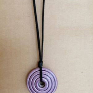 Pendentif harmonisant Donut Violet en céramique Electro'Sens